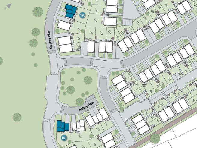 Site plan 4 bedroom houses - artist's impression subject to change